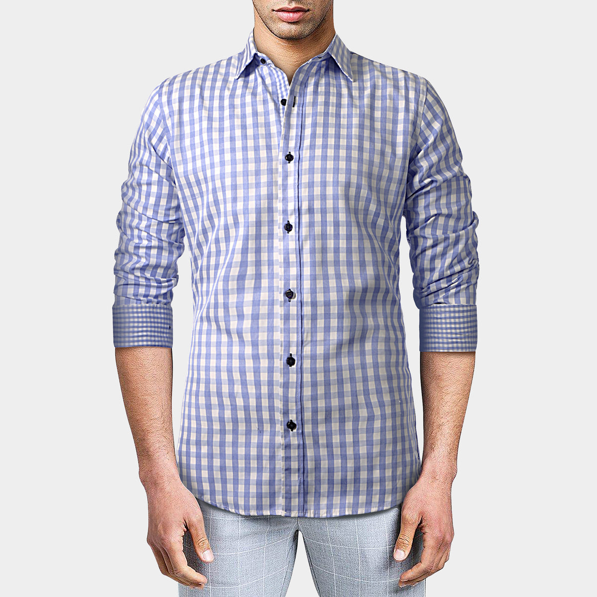 Men’s Long Sleeve Button Down Shirts in classic shirts_formal shirts_formal shirts for men_formal clothes for men_button down shirt_button down_mens long sleeve button down_Light B
