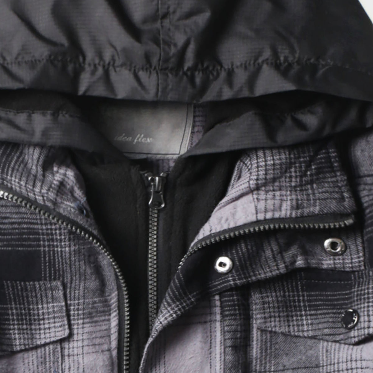 Men’s Flannel Hooded Jacket in flannel jacket_flannel shirt jacket_sherpa lined flannel_flannel jacket with hood_mens flannel jacket_quilted flannel jacket_flannel lined jacket_Cha