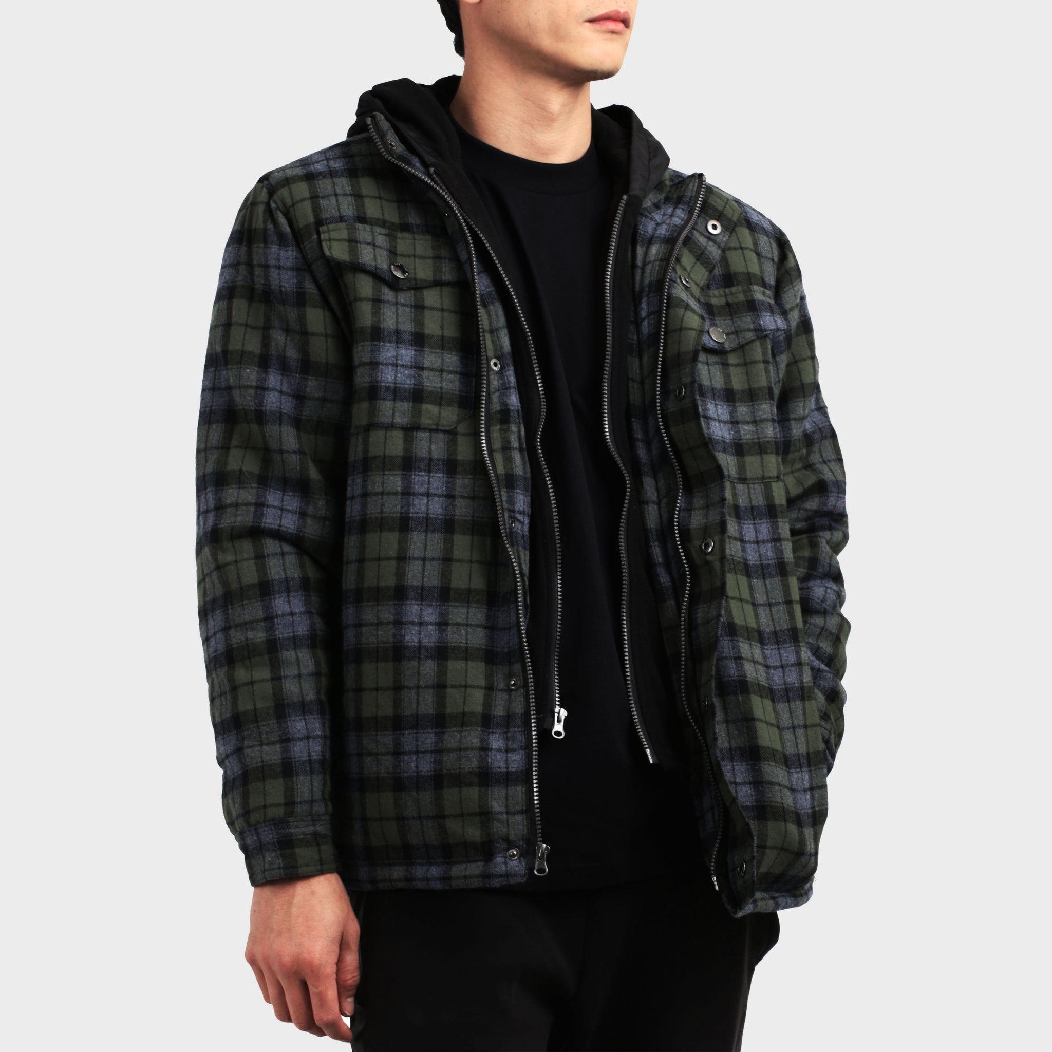 flannel jacket_flannel shirt jacket_sherpa lined flannel_flannel jacket with hood_mens flannel jacket_quilted flannel jacket_flannel lined jacket_Dark Olive