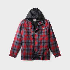 flannel jacket_flannel shirt jacket_sherpa lined flannel_flannel jacket with hood_mens flannel jacket_quilted flannel jacket_flannel lined jacket_Red