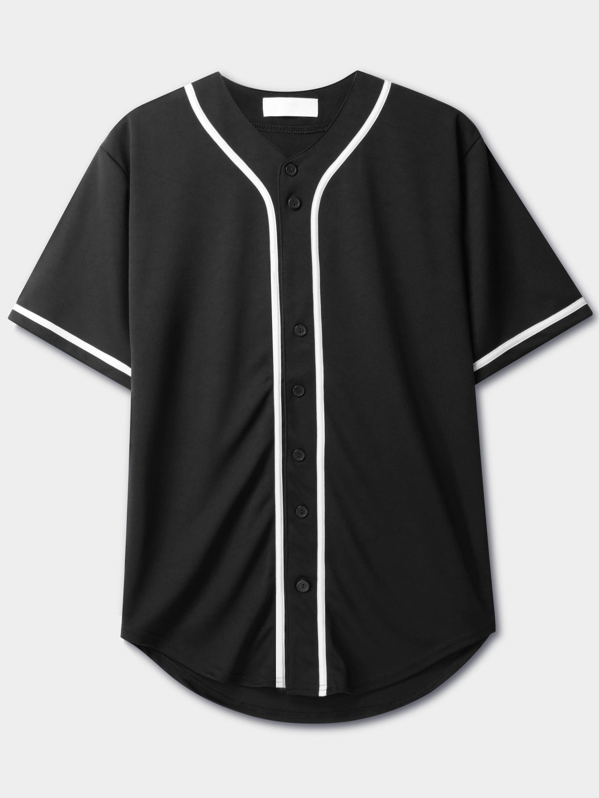 Men’s Team Sports Printable Blank Baseball Jersey Collar Button Up Shirts in Black - Hat and Beyond baseball jersey