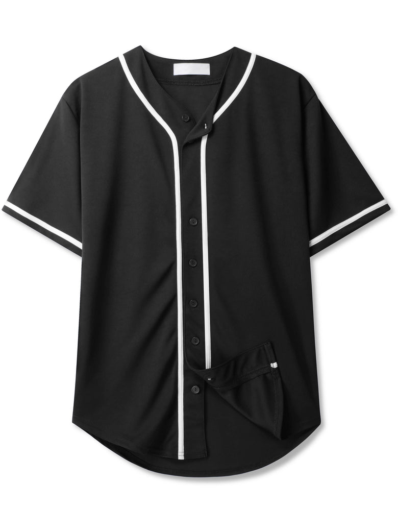 Men's Blank Baseball Jersey Black – Wholesale Blank Polyester Baseball Jersey | Hat and Beyond