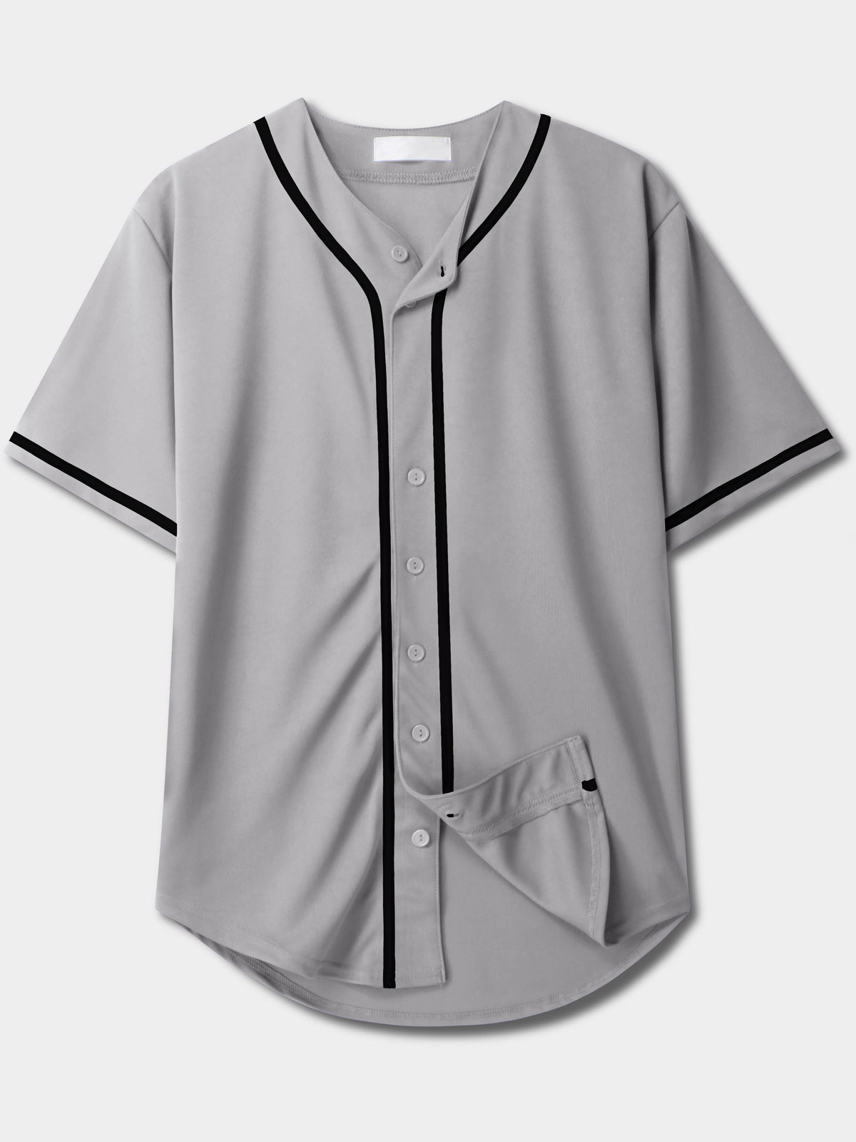 Men’s Team Sports Printable Blank Baseball Jersey Collar Button Up Shirts in Gray - Hat and Beyond baseball jersey