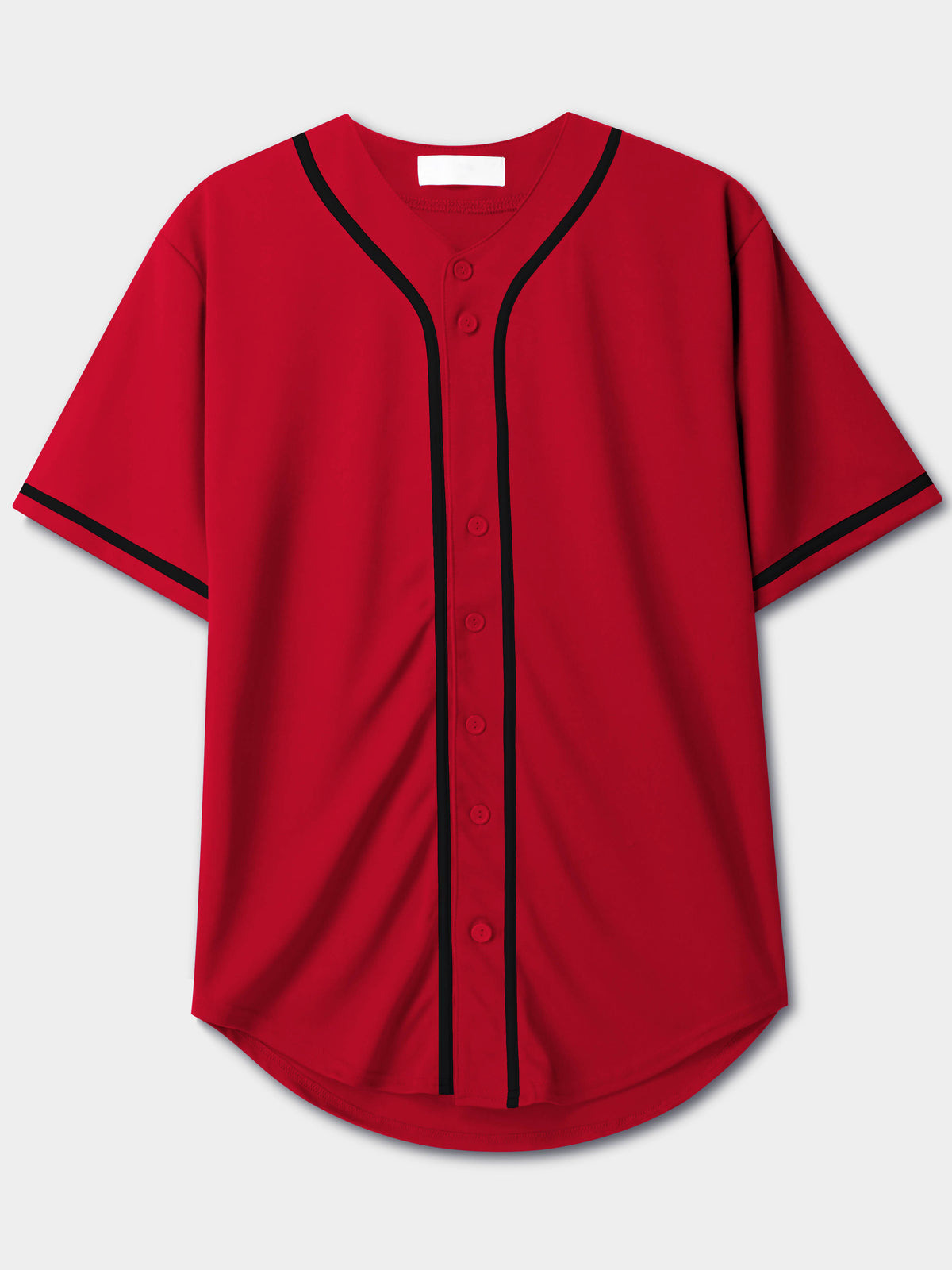 Men’s Team Sports Printable Blank Baseball Jersey Collar Button Up Shirts in Red - Hat and Beyond baseball jersey