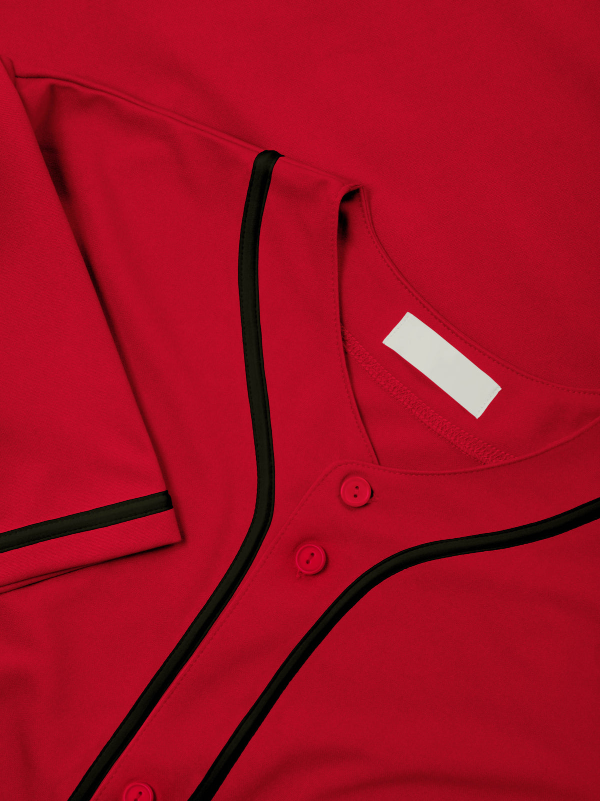 Men’s Team Sports Printable Blank Baseball Jersey Collar Button Up Shirts in Red - Hat and Beyond baseball jersey