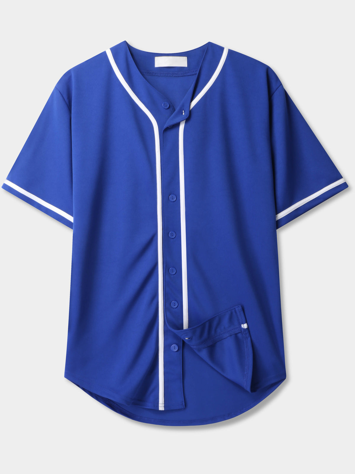 Men’s Team Sports Printable Blank Baseball Jersey Collar Button Up Shirts in Royal Blue - Hat and Beyond baseball jersey