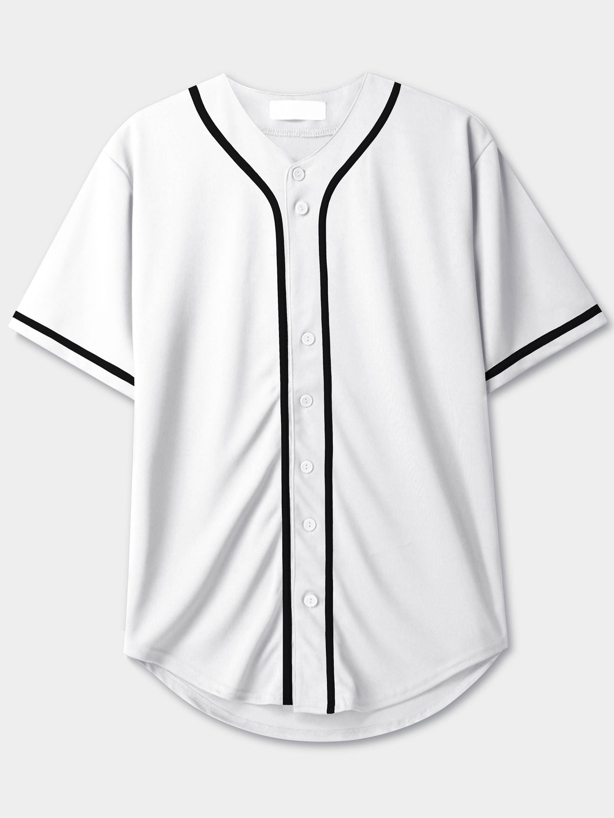 Men’s Team Sports Printable Blank Baseball Jersey Collar Button Up Shirts in White - Hat and Beyond baseball jersey