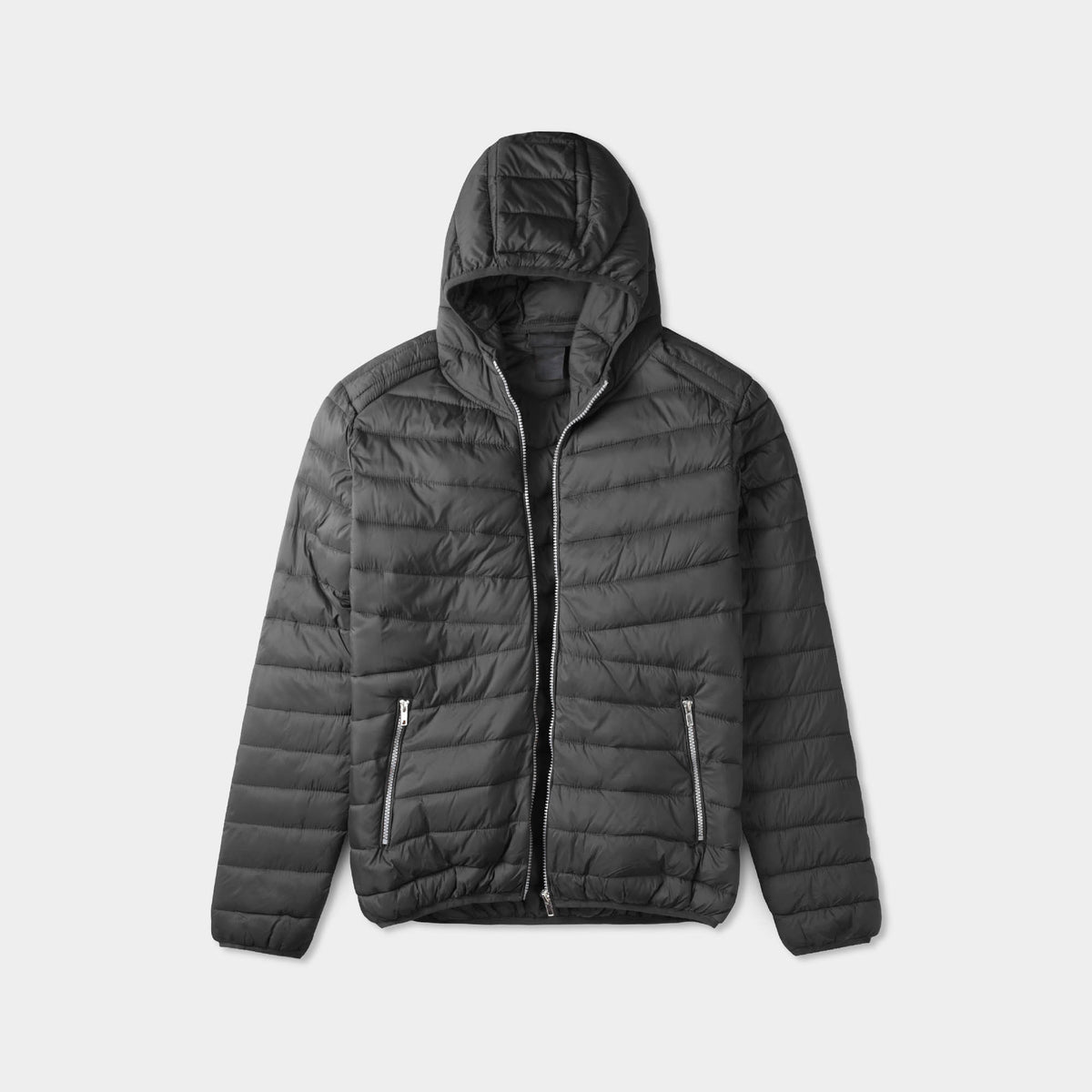 Men’s Ultra Light Hooded Puffer Jacket in puffer jacket_mens puffer jacket_bubble jacket_mens down jacket_padded jacket_hooded puffer jacket_best down jacket_Black - Hat and Beyond