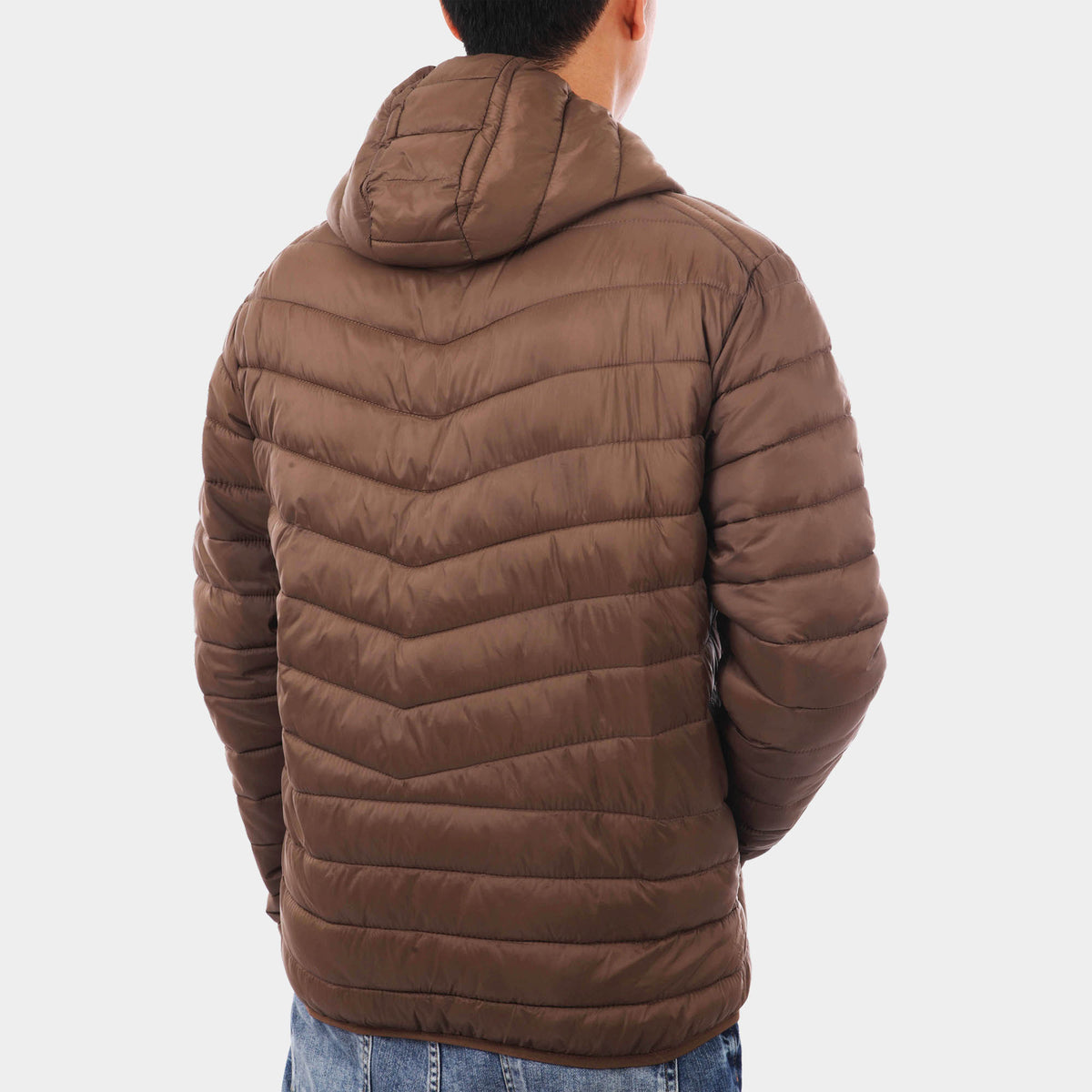Men’s Ultra Light Hooded Puffer Jacket in puffer jacket_mens puffer jacket_bubble jacket_mens down jacket_padded jacket_hooded puffer jacket_best down jacket_Brown - Hat and Beyond