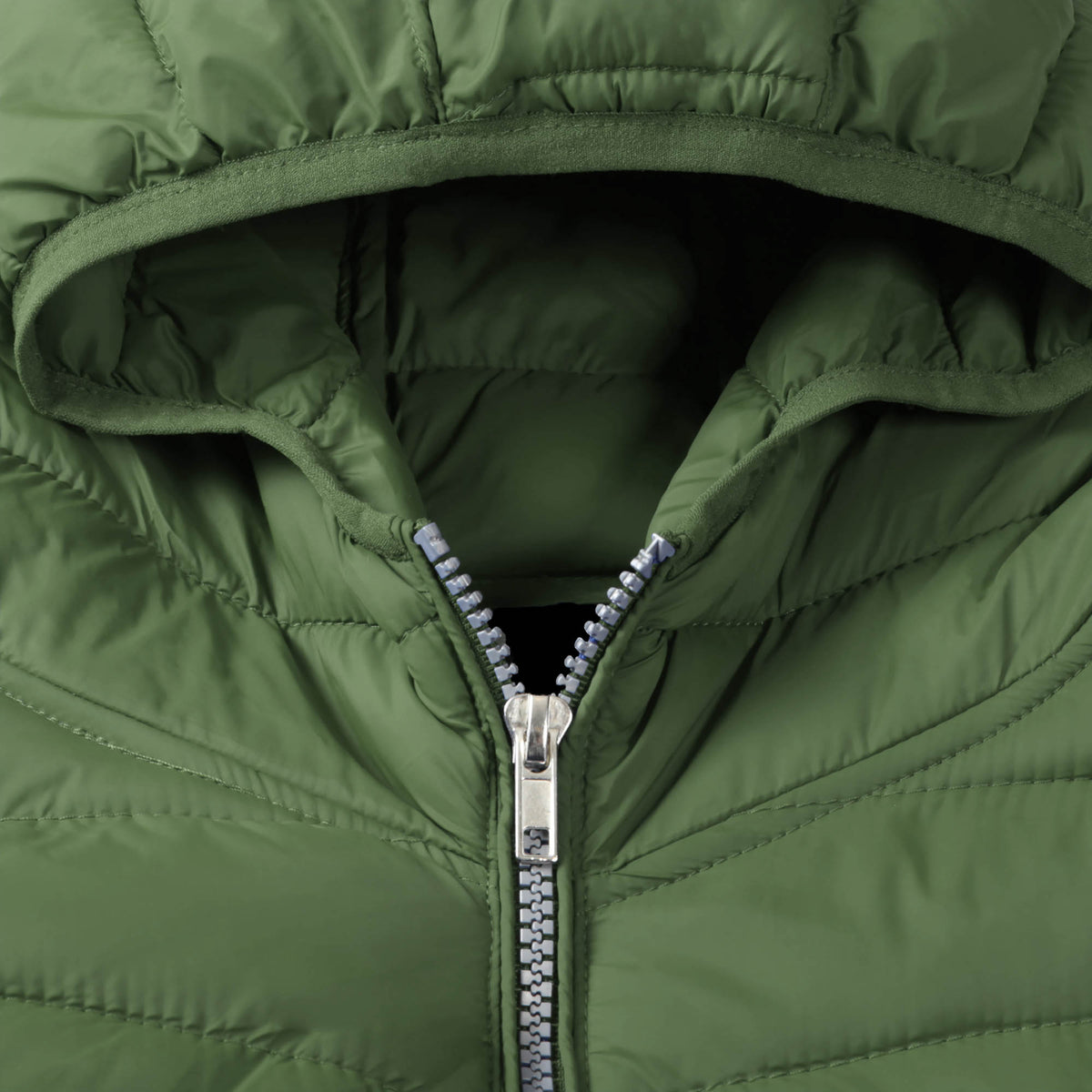 Men’s Ultra Light Hooded Puffer Jacket in puffer jacket_mens puffer jacket_bubble jacket_mens down jacket_padded jacket_hooded puffer jacket_best down jacket_Forest Green - Hat and