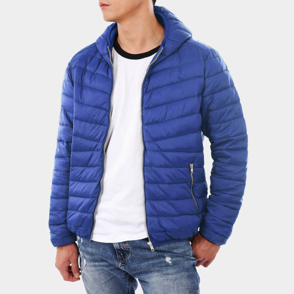 Men’s Ultra Light Hooded Puffer Jacket in puffer jacket_mens puffer jacket_bubble jacket_mens down jacket_padded jacket_hooded puffer jacket_best down jacket_Royal Blue - Hat and B
