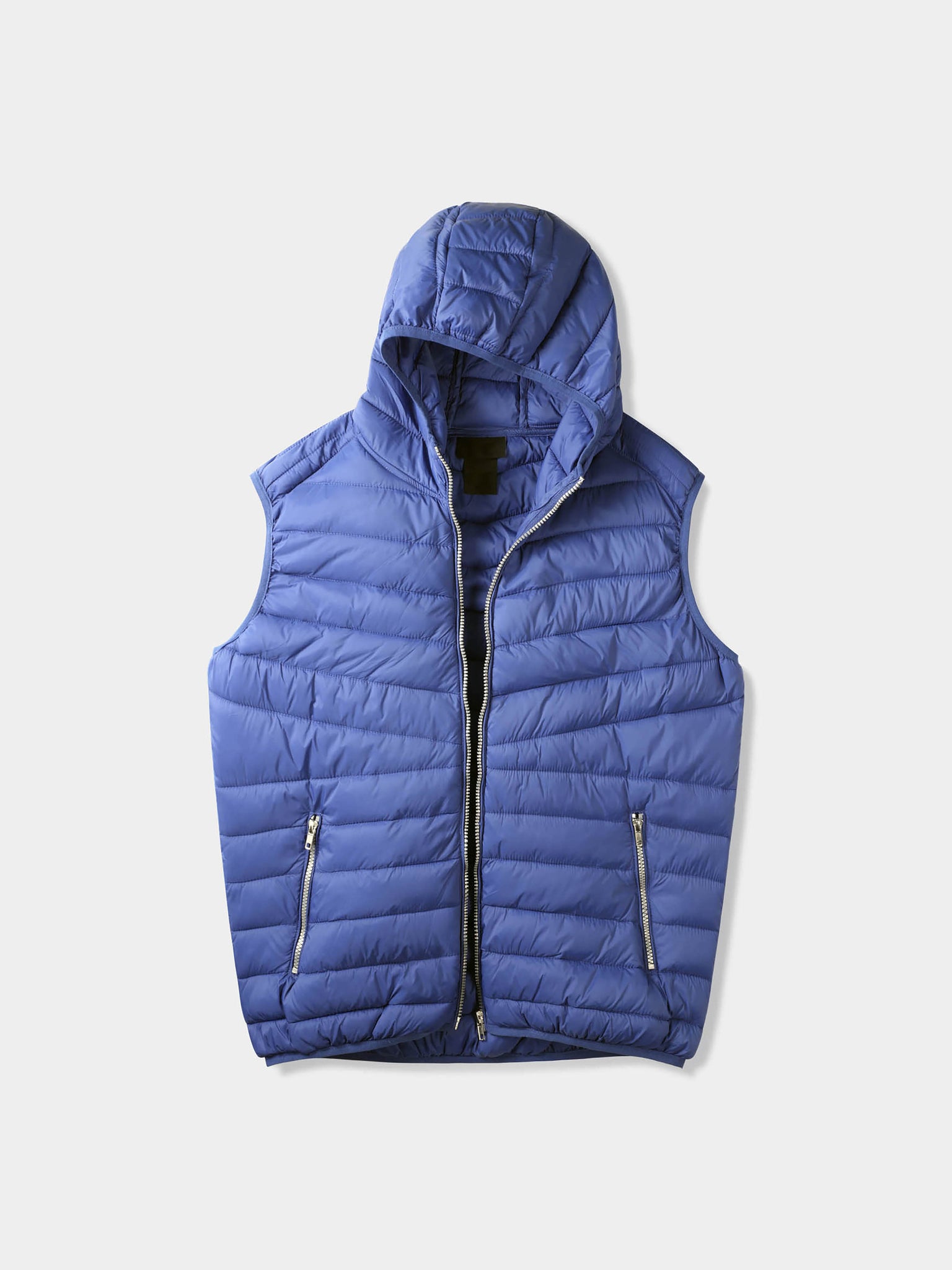 Men's Ultra Light Hooded Peffer Vest Jackets Outerwear Hat