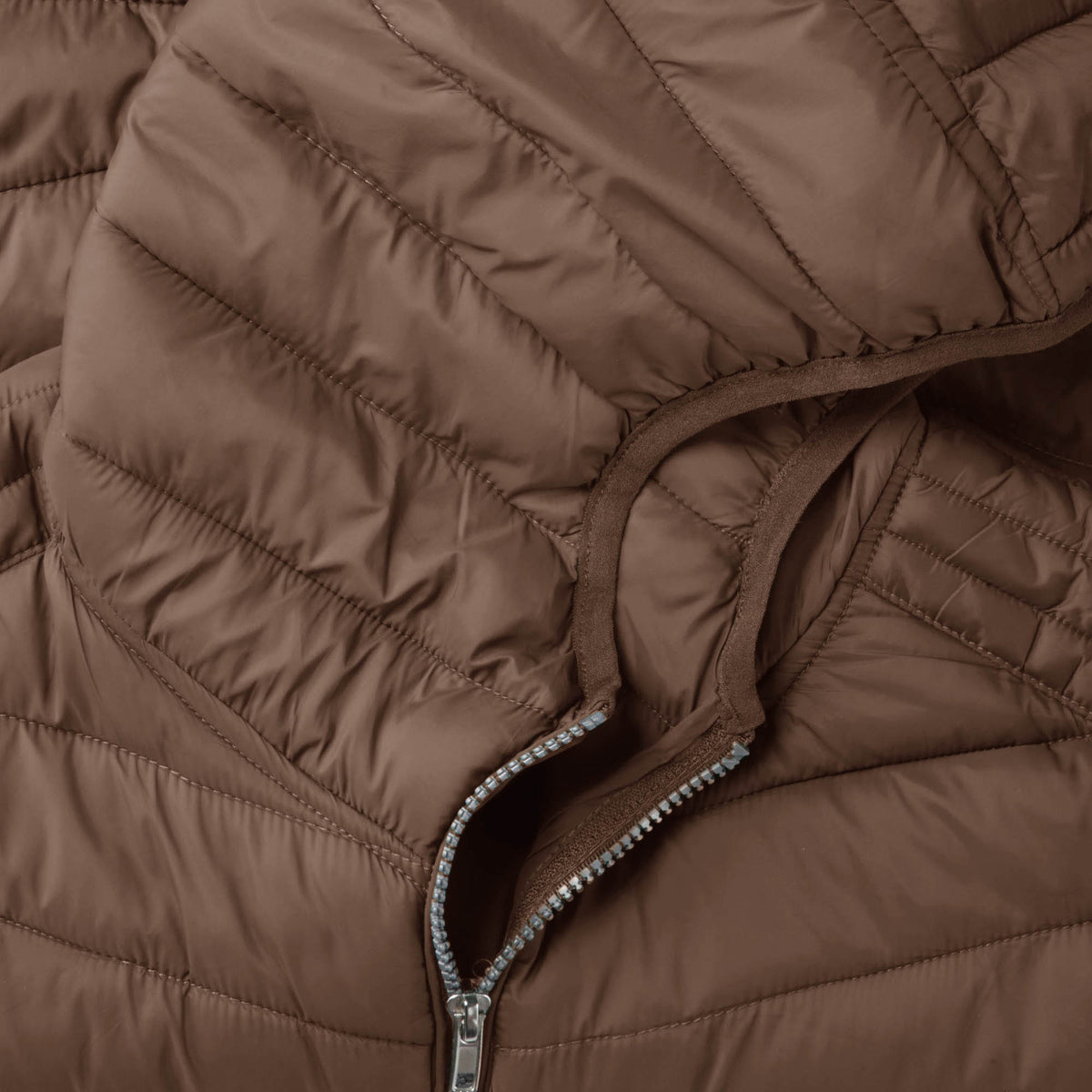 Men’s Ultra Light Hooded Puffer Vest in vest_mens vest_vest hoodie_mens hooded vest_puffy vest_vest jacket_mens vest jacket_winter vest_hooded down vest_Brown - Hat and Beyond blan