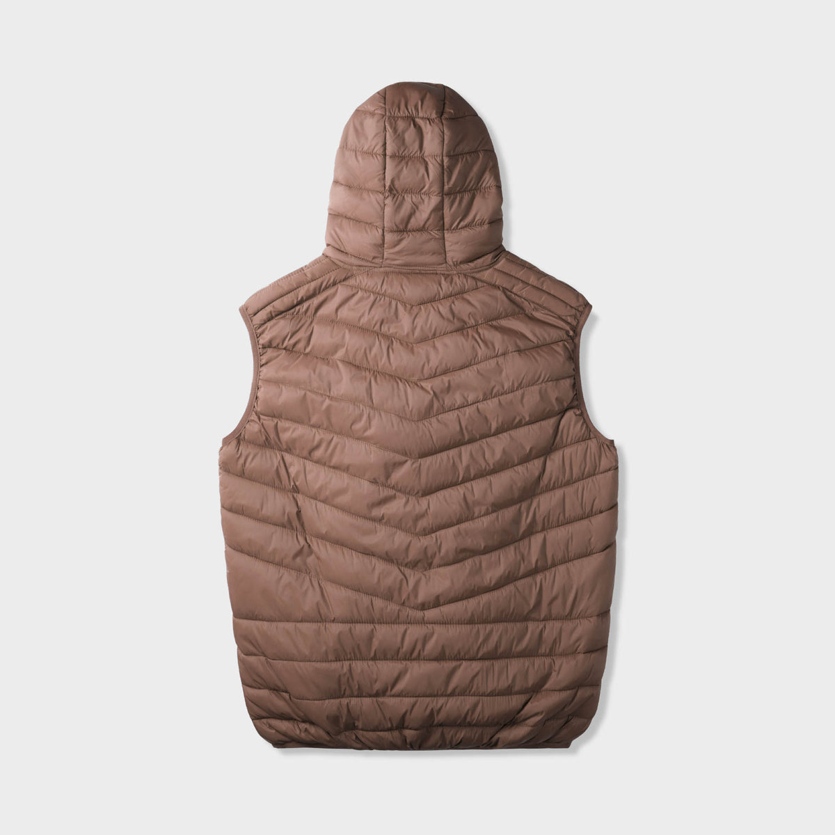 Men’s Ultra Light Hooded Puffer Vest in vest_mens vest_vest hoodie_mens hooded vest_puffy vest_vest jacket_mens vest jacket_winter vest_hooded down vest_Brown - Hat and Beyond blan