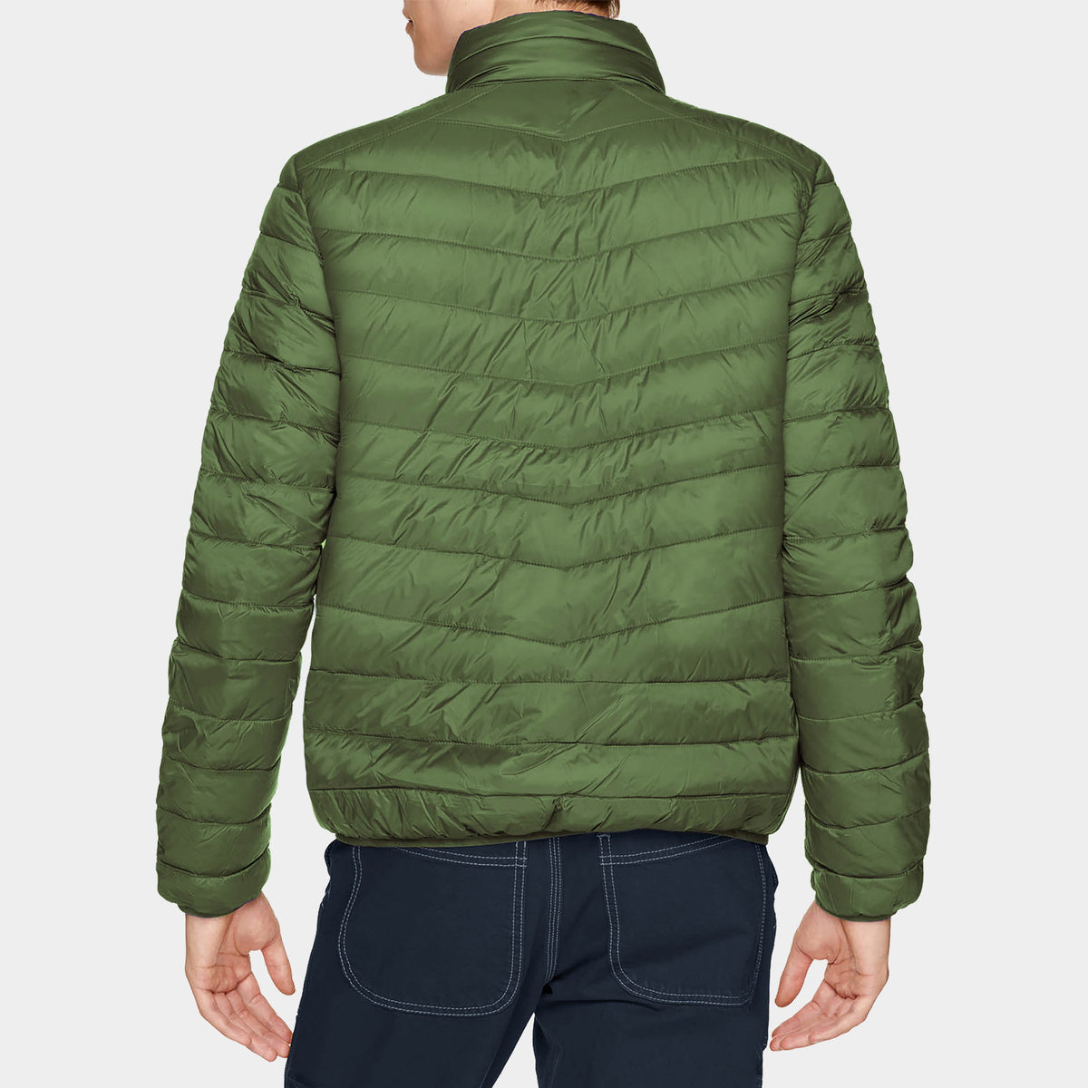 Men’s Ultra Light Puffer Jacket in puffer jacket_mens puffer jacket_bubble jacket_mens down jacket_padded jacket_packable down jacket_best down jacket_Forest Green - Hat and Beyond