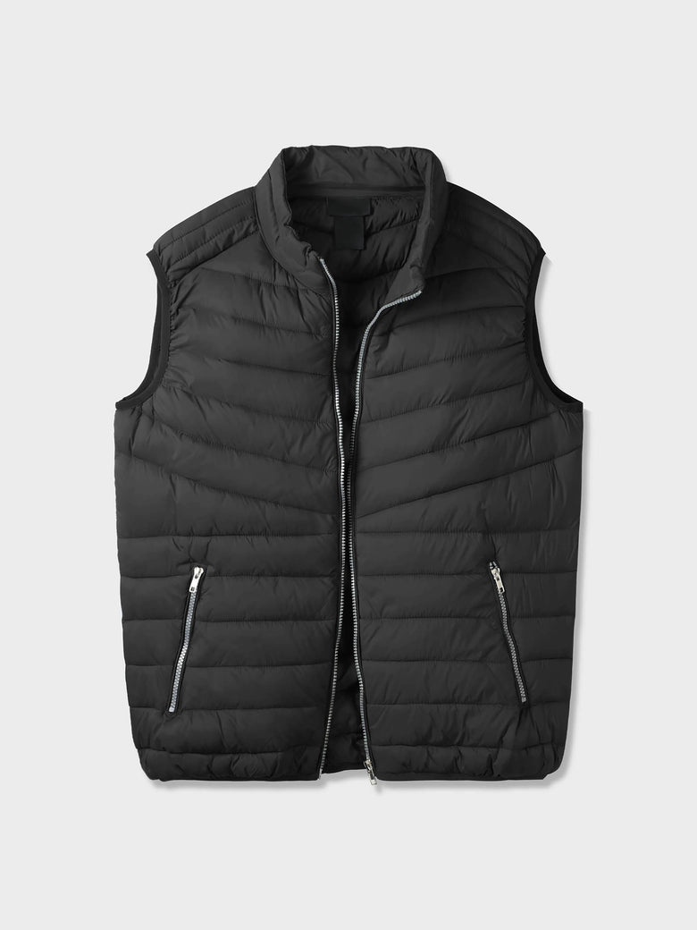 Men's Ultra Light Puffer Vest Black – Wholesale Blank Puffer Vest | Hat and Beyond