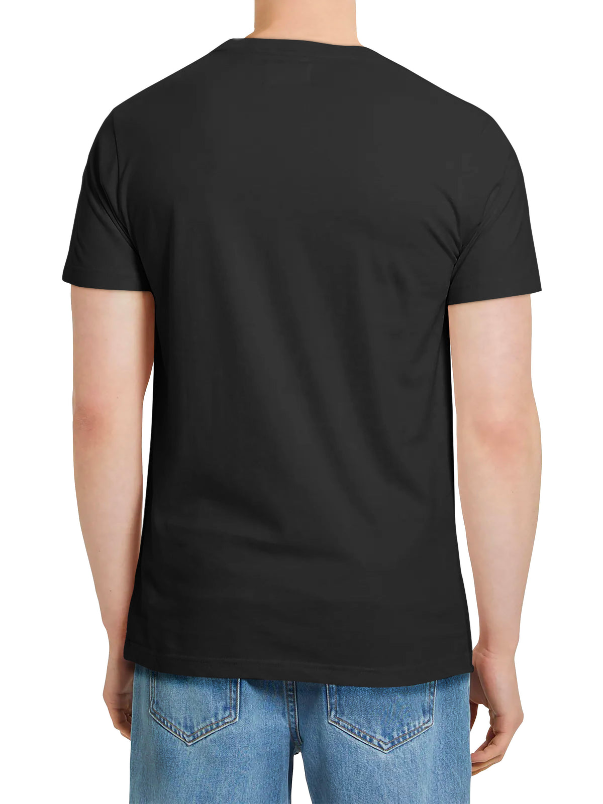 Men’s Lightweight Classic Premium Cotton Short Sleeve Crew Neck T-Shirt in Black - Hat and Beyond blank tee