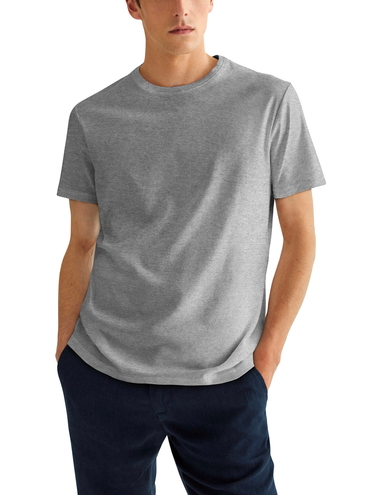 Men’s Quick Dry Moisture Wicking Short Sleeve Crew Neck Athletic T Shirt in Athletic Heather - Hat and Beyond blank tee