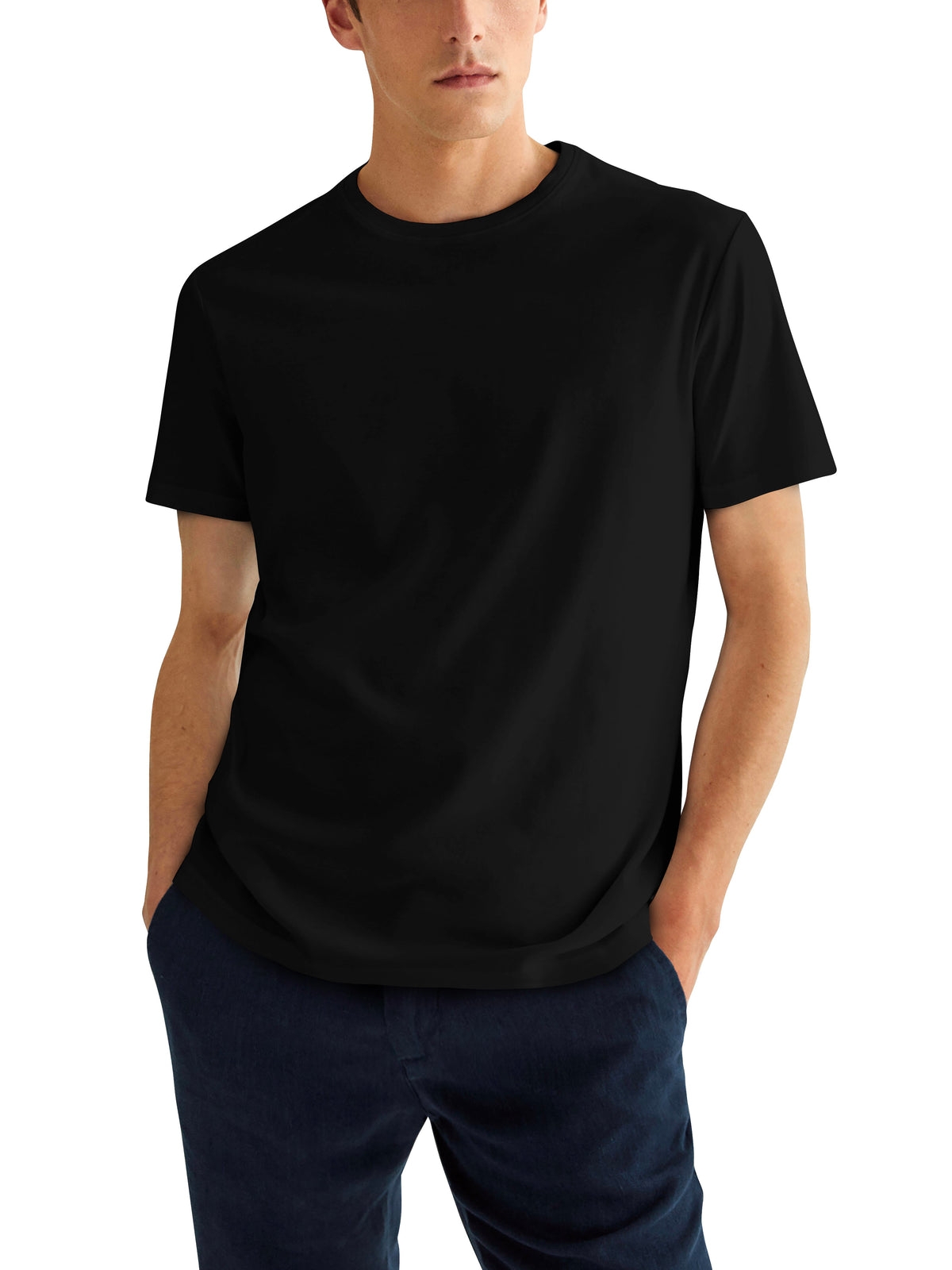 Men’s Quick Dry Moisture Wicking Short Sleeve Crew Neck Athletic T Shirt in Black - Hat and Beyond blank tee