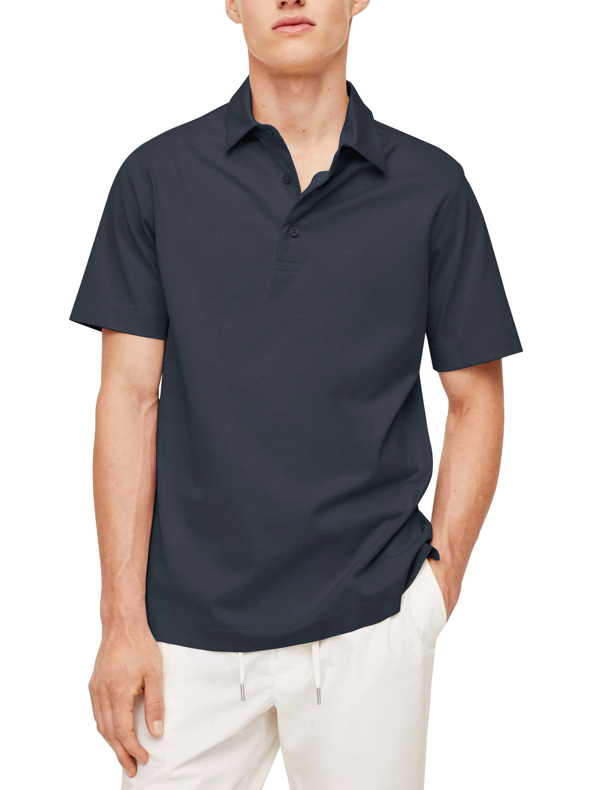 Men’s Premium Quick Dry Polo Collar Shirt Short Sleeve Moisture Wicking Fabric in Dark Gray - Hat and Beyond polo shirt