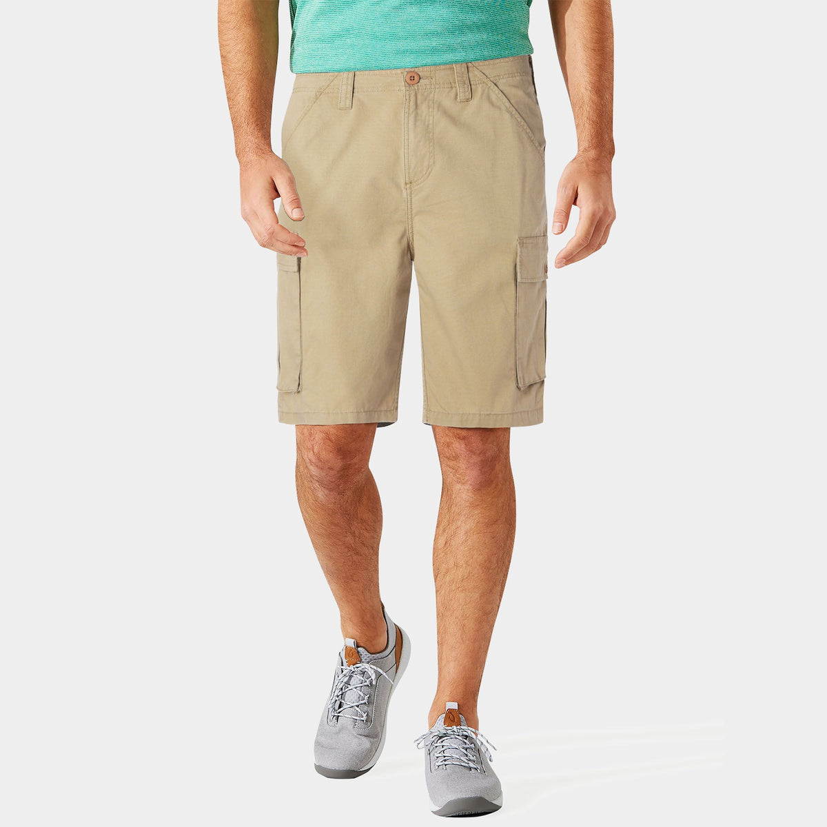 Men’s Casual Comfortable Lightweight Multi Pocket Cargo Shorts 2-Pack in Black/Khaki - Hat and Beyond casual shorts