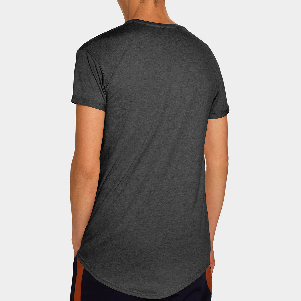 Men’s Longline T-Shirt in Charcoal - Hat and Beyond blank tee