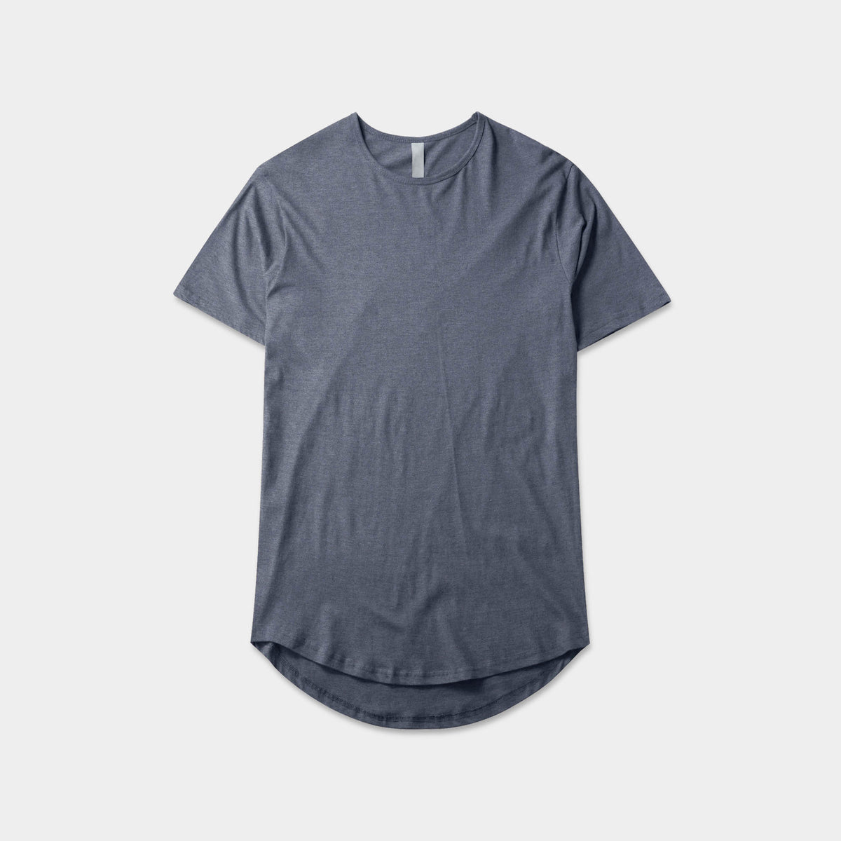 Men’s Longline T-Shirt in Heather Shale Blue - Hat and Beyond blank tee