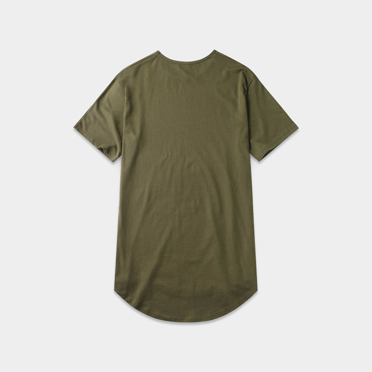 Men’s Longline T-Shirt in Military Green - Hat and Beyond blank tee