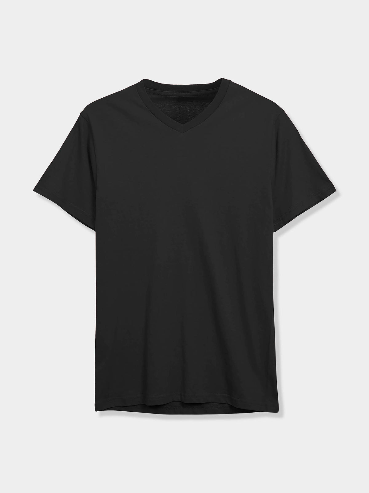 Men's V-Neck T-Shirt Black – Wholesale Blank V-Neck Tee | Hat and Beyond