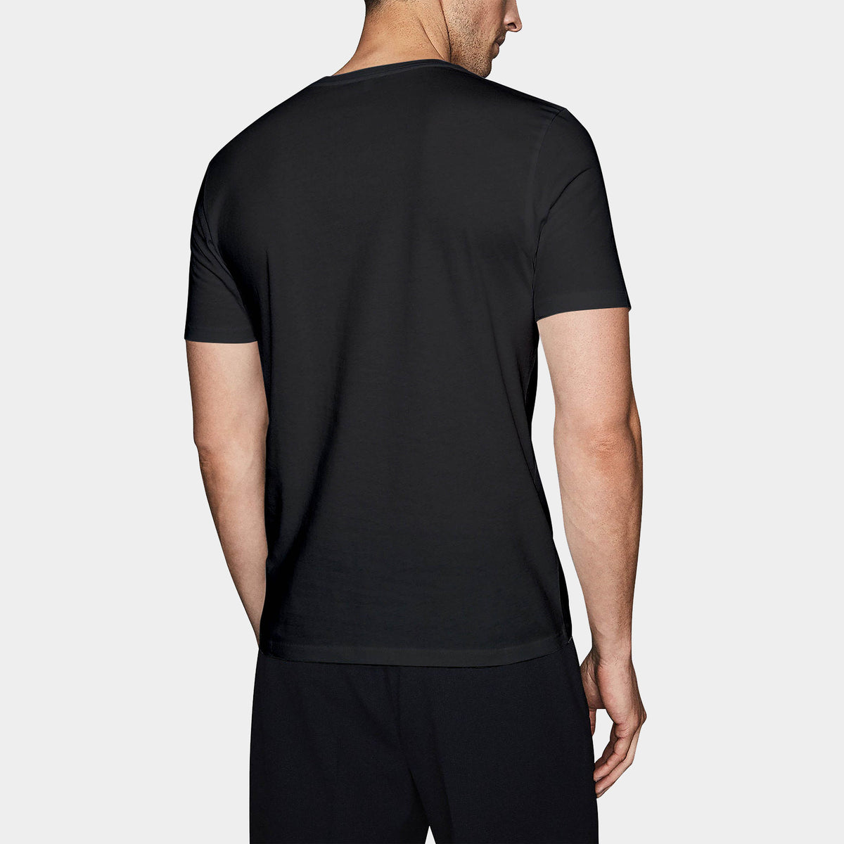 Men’s V-Neck T-Shirt in v neck men_v neck t shirts for men_best v neck t shirts mens_mens deep v neck t shirts_v neck shirt mens_best v neck undershirt_Black - Hat and Beyond blank