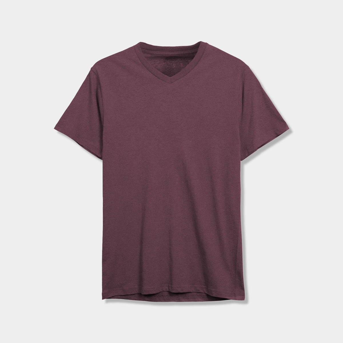Men’s V-Neck T-Shirt in v neck men_v neck t shirts for men_best v neck t shirts mens_mens deep v neck t shirts_v neck shirt mens_best v neck undershirt_Heather Maroon - Hat and Bey
