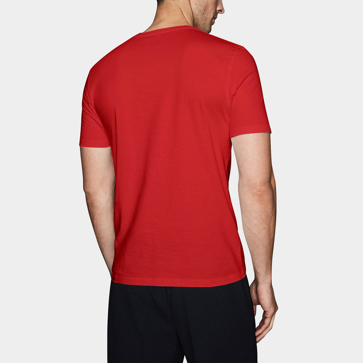 Men’s V-Neck T-Shirt in v neck men_v neck t shirts for men_best v neck t shirts mens_mens deep v neck t shirts_v neck shirt mens_best v neck undershirt_Red - Hat and Beyond blank t