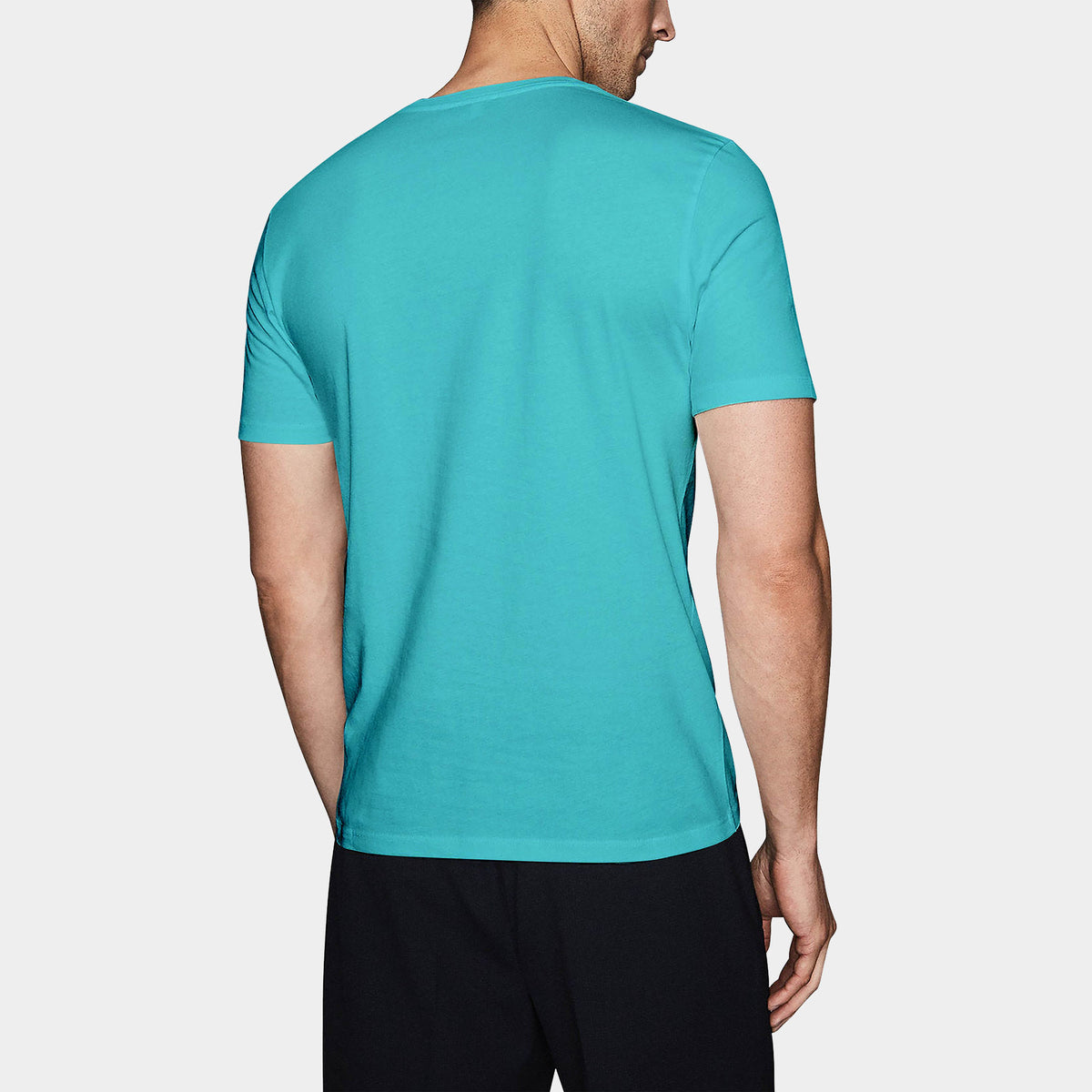 Men’s V-Neck T-Shirt in v neck men_v neck t shirts for men_best v neck t shirts mens_mens deep v neck t shirts_v neck shirt mens_best v neck undershirt_Turquoise - Hat and Beyond b