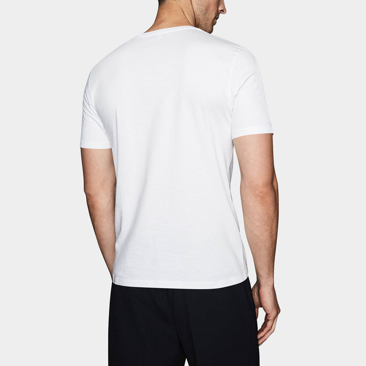 Men’s V-Neck T-Shirt in v neck men_v neck t shirts for men_best v neck t shirts mens_mens deep v neck t shirts_v neck shirt mens_best v neck undershirt_White - Hat and Beyond blank