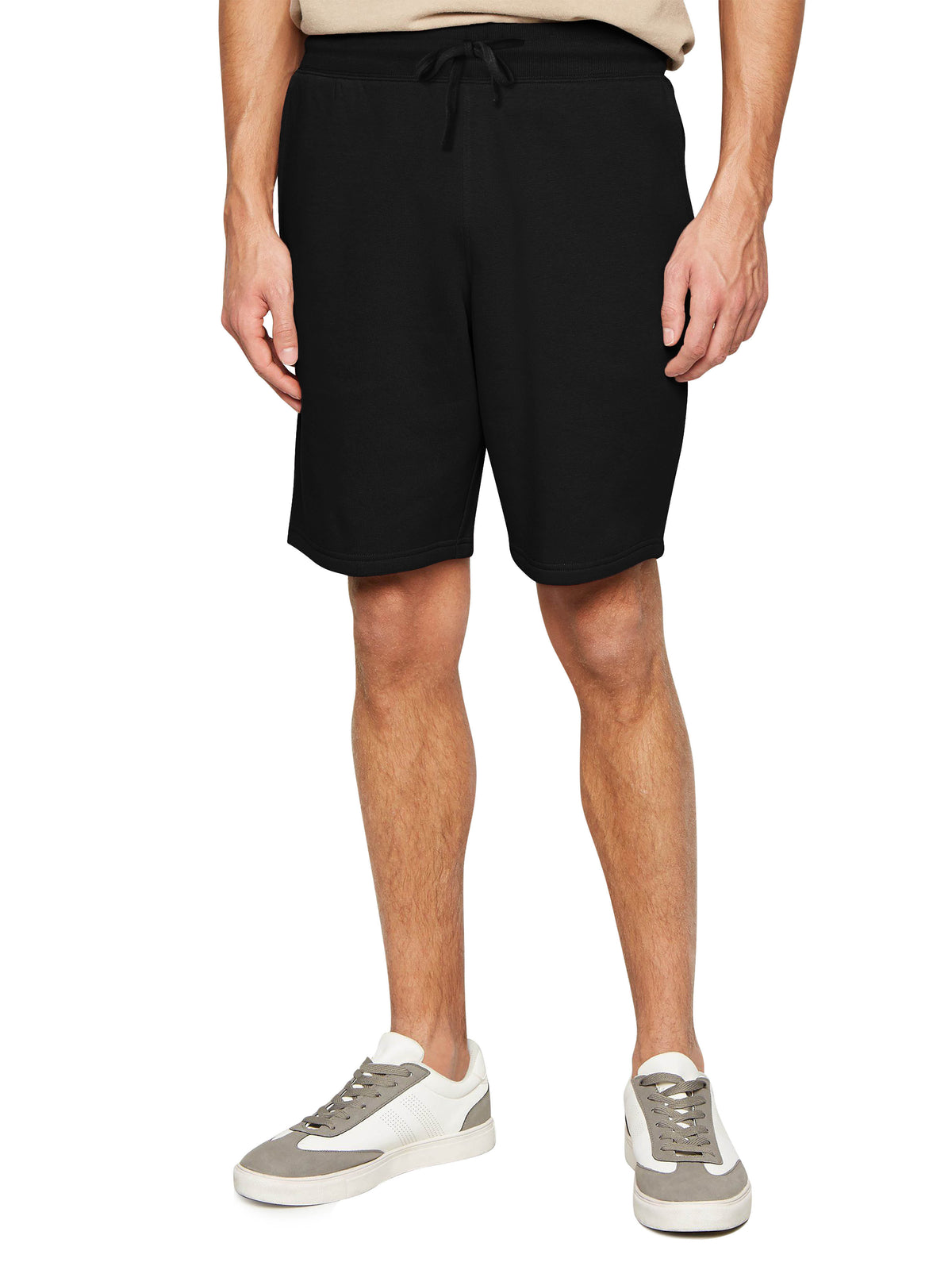 Men’s Premium Sweat Shorts with Elastic Drawstring in Black - Hat and Beyond fleece joggers