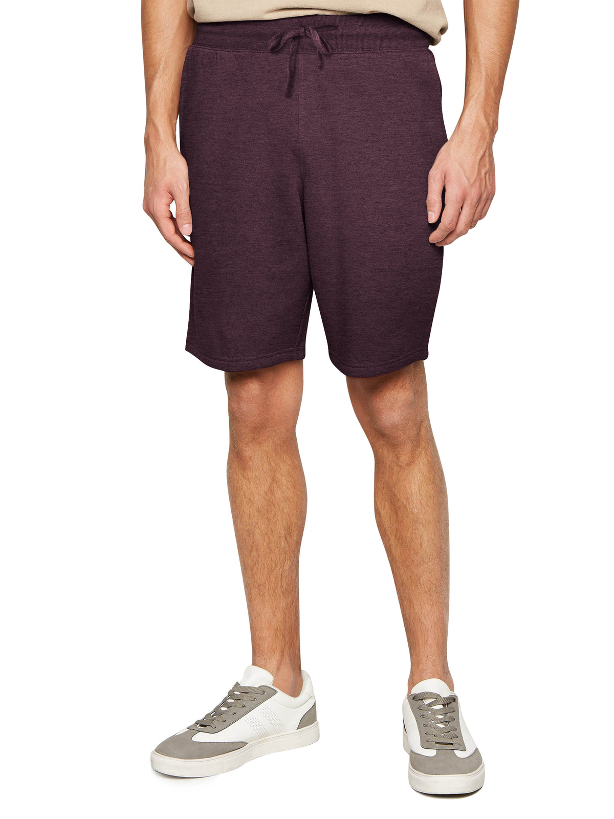 Men’s Premium Sweat Shorts with Elastic Drawstring in Burgundy - Hat and Beyond fleece joggers