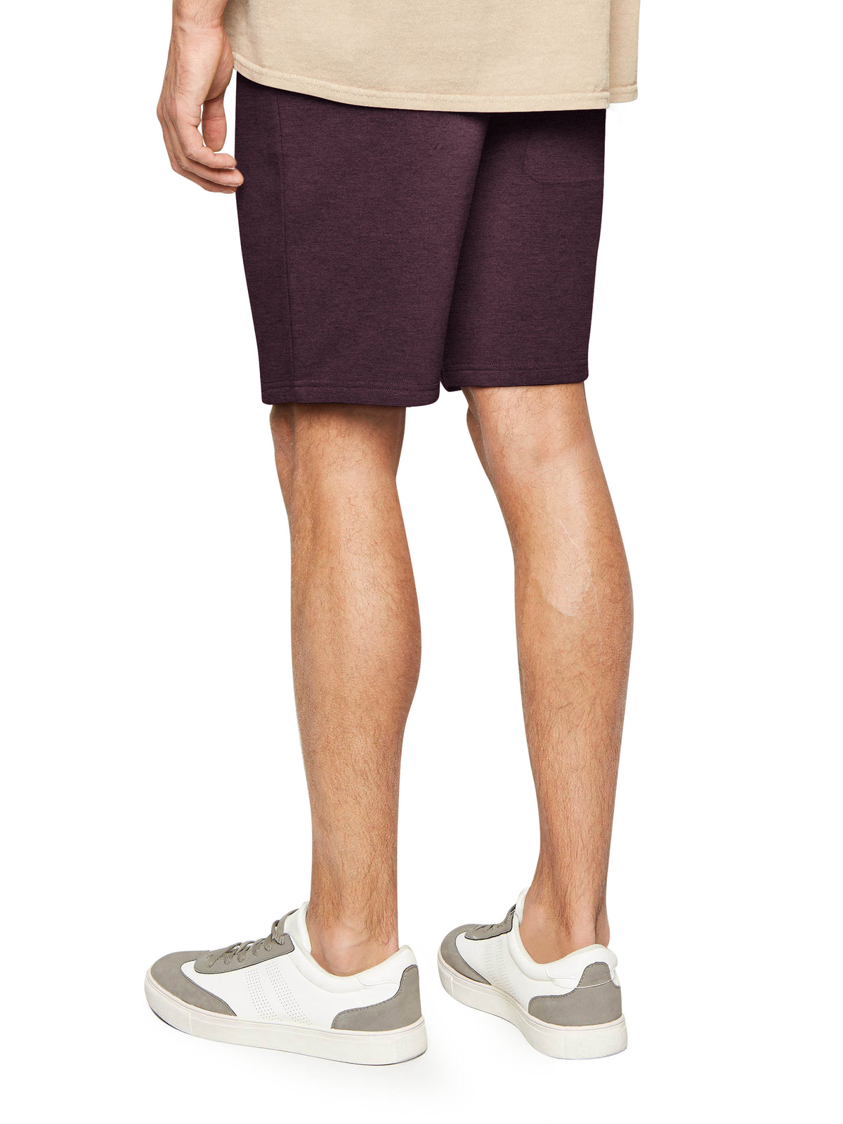 Men’s Premium Sweat Shorts with Elastic Drawstring in Burgundy - Hat and Beyond fleece joggers