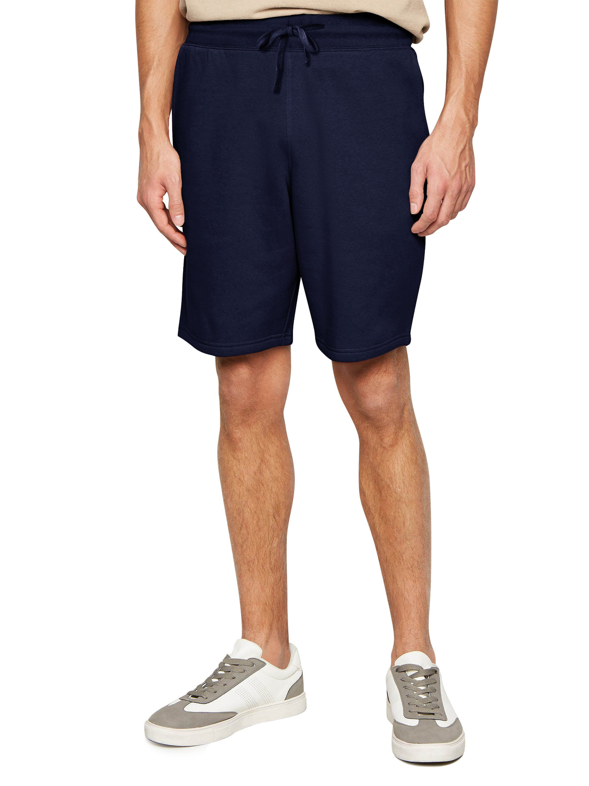 Men’s Premium Sweat Shorts with Elastic Drawstring in Navy - Hat and Beyond fleece joggers