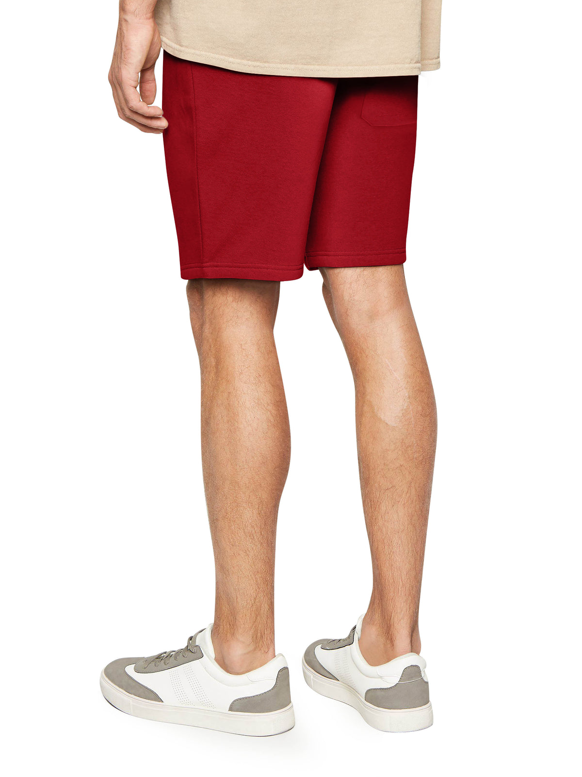 Men’s Premium Sweat Shorts with Elastic Drawstring in Red - Hat and Beyond fleece joggers