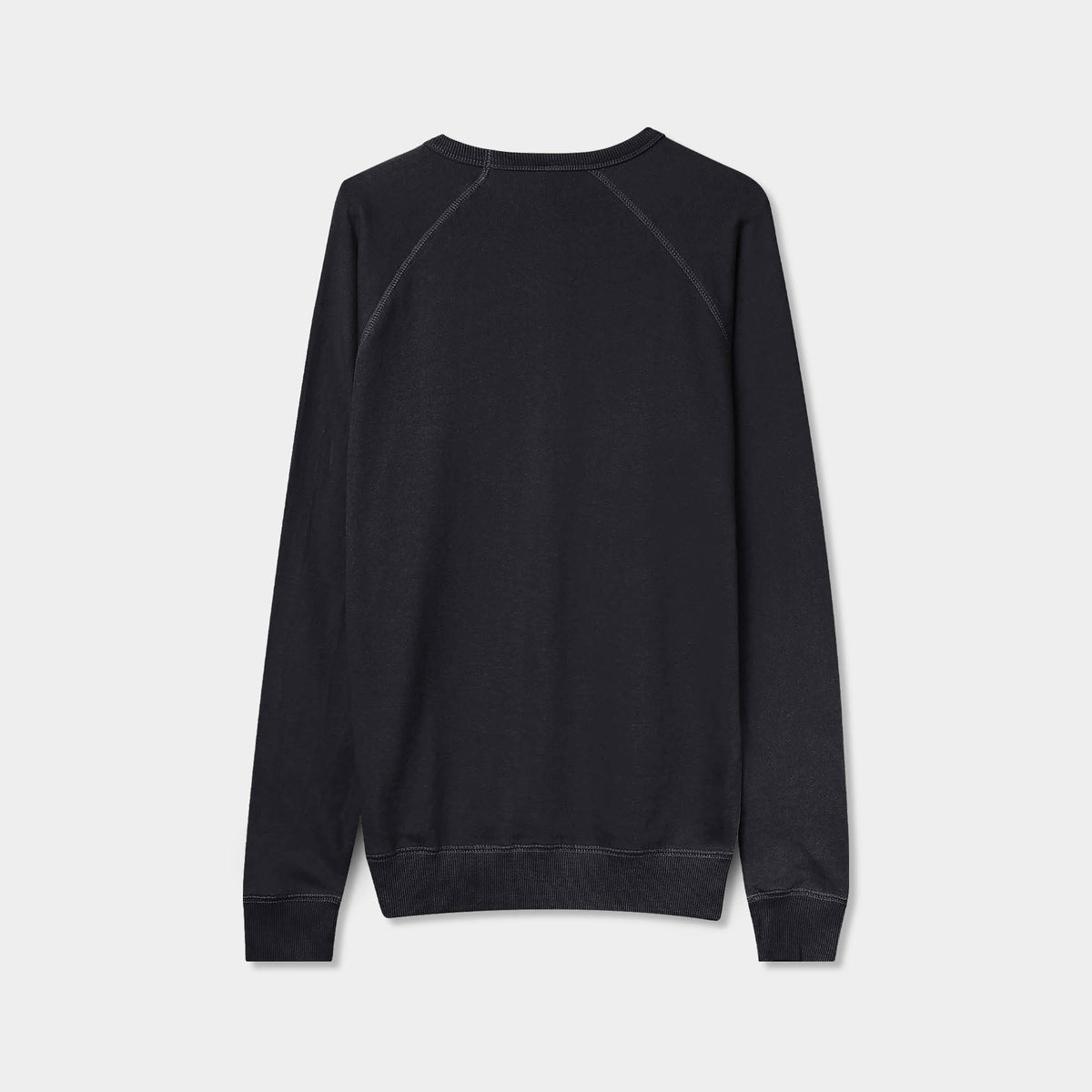 Men’s French Terry Crew Neck Sweater in sweater_cardigan_crew neck sweater_long sweater_mens sweater_cute sweaters_mens cardigan_french terry fabric_french terry_Black - Hat and Be