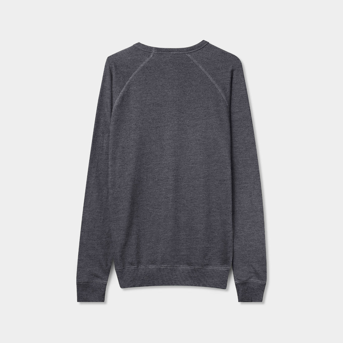 Men’s French Terry Crew Neck Sweater in sweater_cardigan_crew neck sweater_long sweater_mens sweater_cute sweaters_mens cardigan_french terry fabric_french terry_Charcoal - Hat and