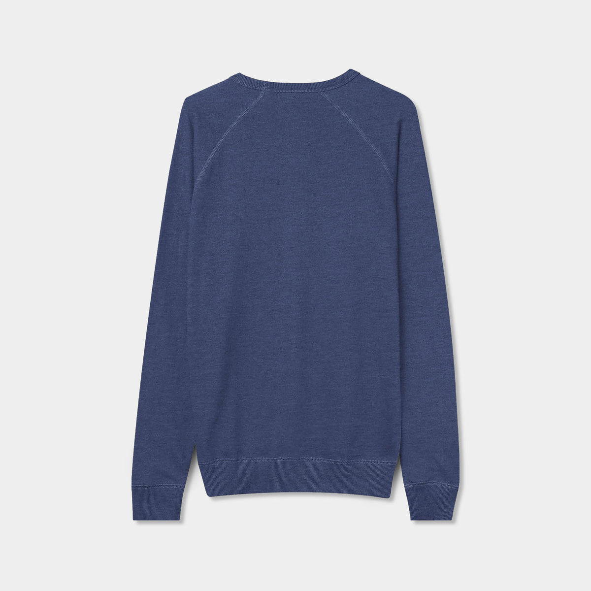 Men’s French Terry Crew Neck Sweater in sweater_cardigan_crew neck sweater_long sweater_mens sweater_cute sweaters_mens cardigan_french terry fabric_french terry_Denim - Hat and Be
