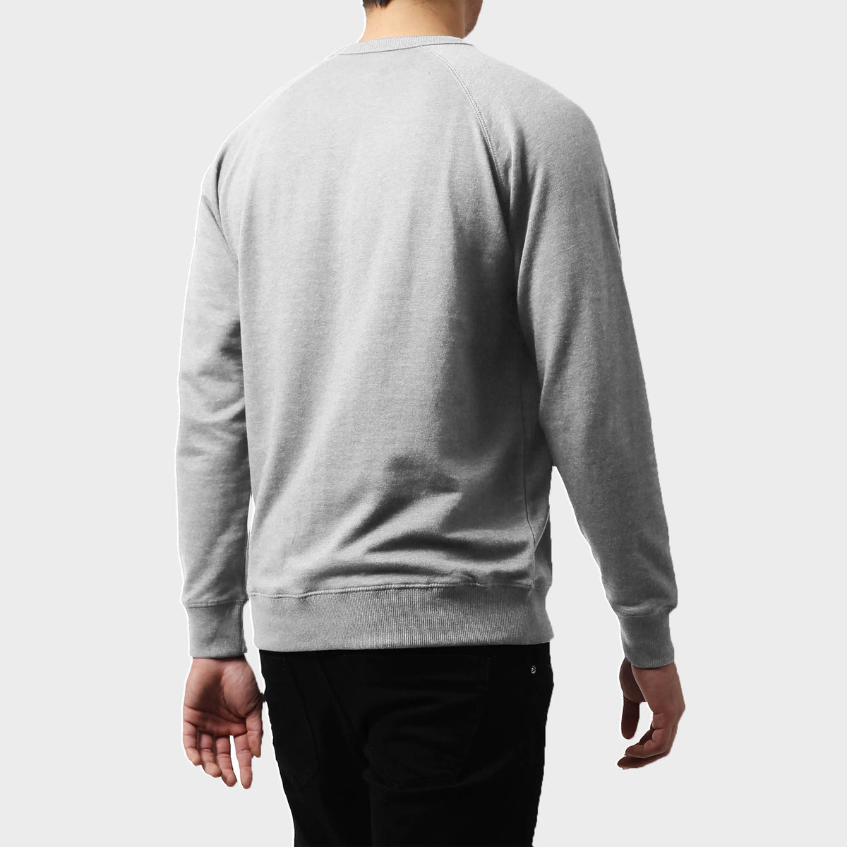 Men’s French Terry Crew Neck Sweater in sweater_cardigan_crew neck sweater_long sweater_mens sweater_cute sweaters_mens cardigan_french terry fabric_french terry_Heather gray - Hat