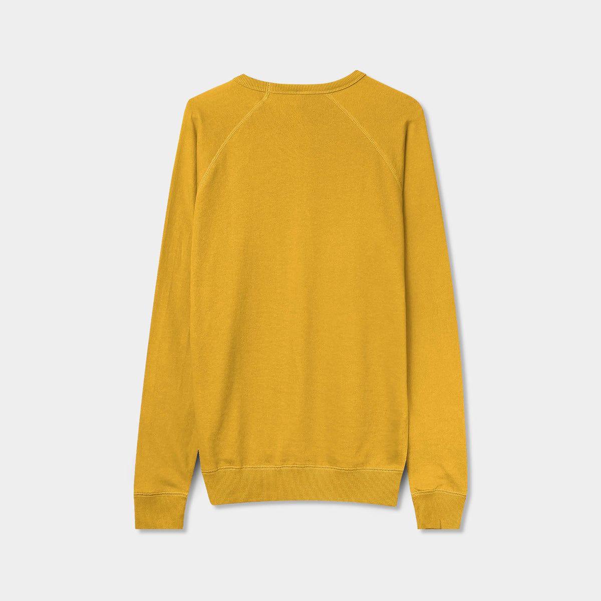 Men’s French Terry Crew Neck Sweater in sweater_cardigan_crew neck sweater_long sweater_mens sweater_cute sweaters_mens cardigan_french terry fabric_french terry_Mustard - Hat and 