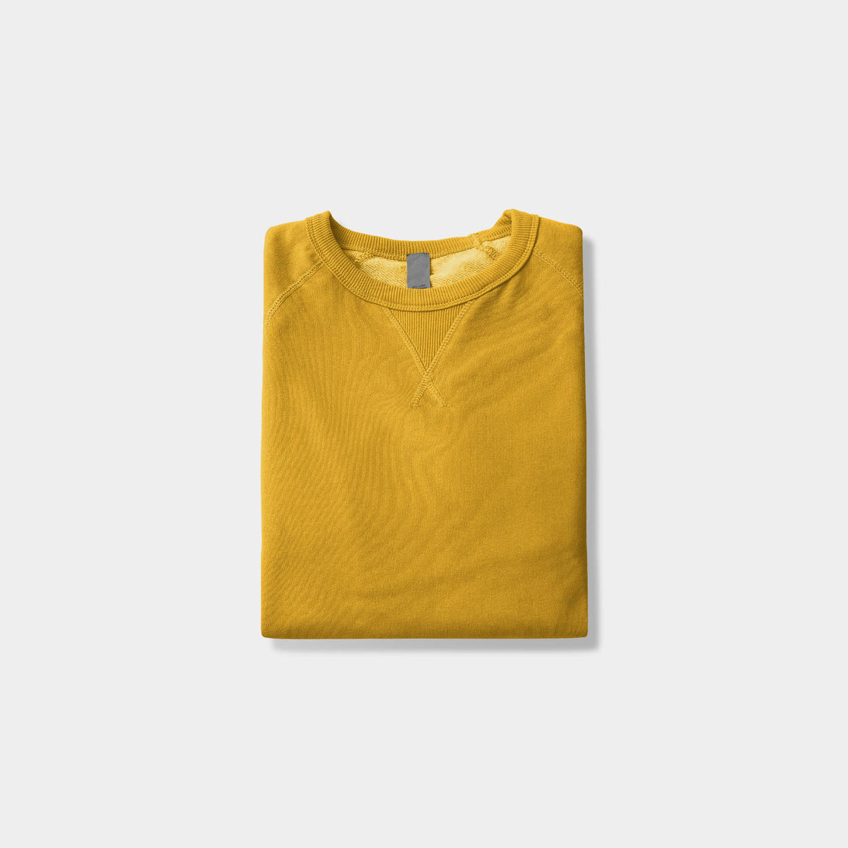 Men’s French Terry Crew Neck Sweater in sweater_cardigan_crew neck sweater_long sweater_mens sweater_cute sweaters_mens cardigan_french terry fabric_french terry_Mustard - Hat and 