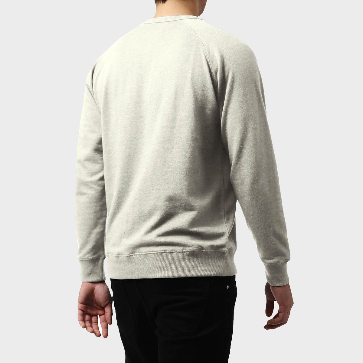 Men’s French Terry Crew Neck Sweater in sweater_cardigan_crew neck sweater_long sweater_mens sweater_cute sweaters_mens cardigan_french terry fabric_french terry_Oatmeal Heather - 