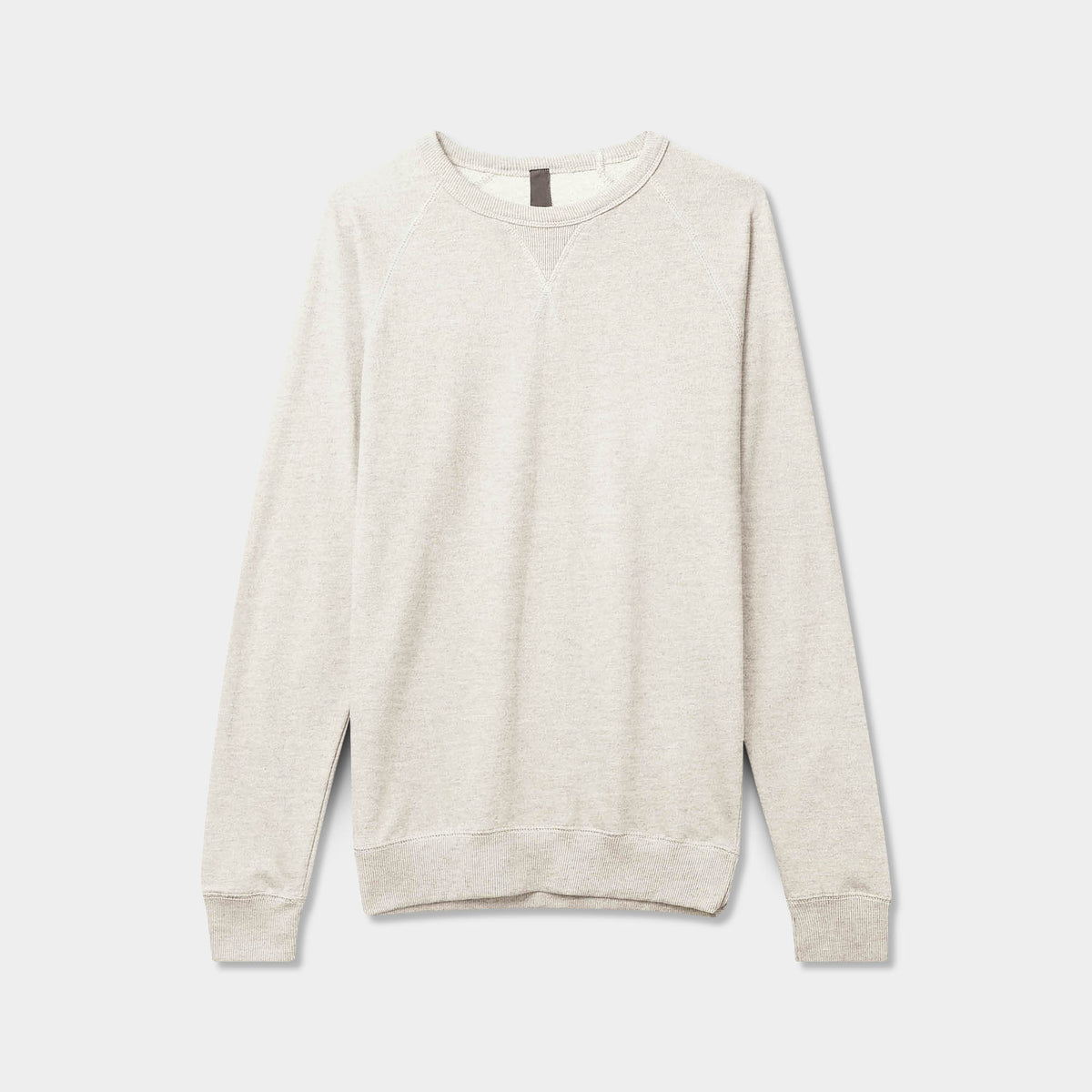 Men’s French Terry Crew Neck Sweater in sweater_cardigan_crew neck sweater_long sweater_mens sweater_cute sweaters_mens cardigan_french terry fabric_french terry_Oatmeal Heather - 