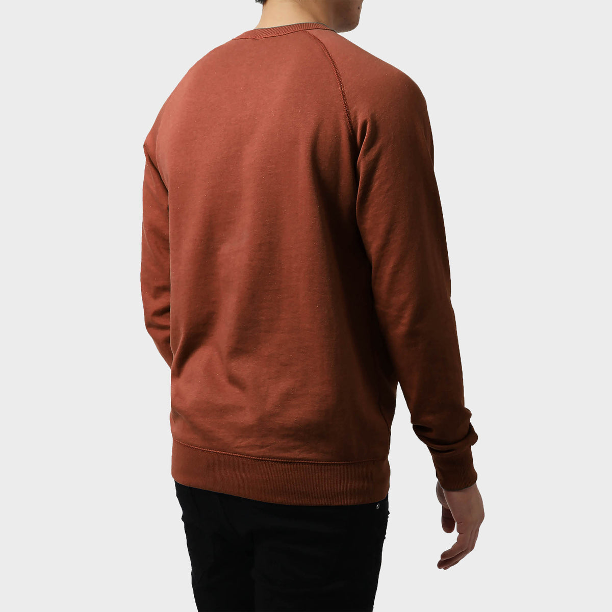 Men’s French Terry Crew Neck Sweater in sweater_cardigan_crew neck sweater_long sweater_mens sweater_cute sweaters_mens cardigan_french terry fabric_french terry_Spice - Hat and Be