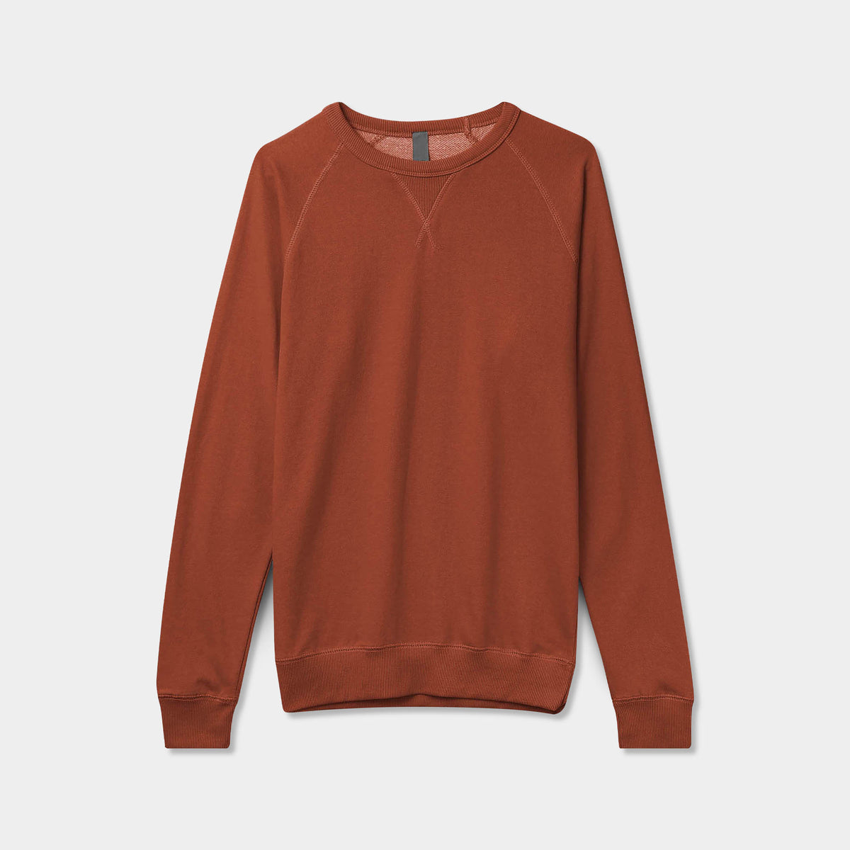 Men’s French Terry Crew Neck Sweater in sweater_cardigan_crew neck sweater_long sweater_mens sweater_cute sweaters_mens cardigan_french terry fabric_french terry_Spice - Hat and Be