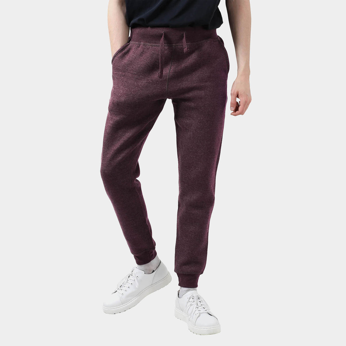 Men’s Fleece Joggers in joggers_sweatpants_jogging pants_track pants_track pants men_mens sweatpants_boys joggers_mens tracksuit bottoms_Wine Heather - Hat and Beyond fleece jogger